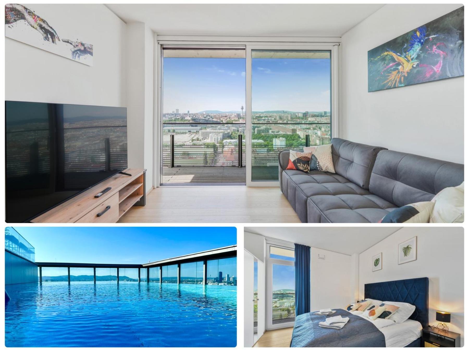 Luxury Penthouse I Rooftop Pool I Self Check-In Wien Exterior foto